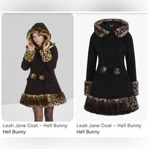 Rare boutique collectible - Vixen Pinup Hooded-Coat Leopard Faux-Fur